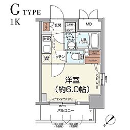 エスリード大阪ドームCERCA 1Kの間取図画像