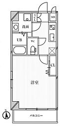 クレールソフィア都島 1Kの間取図画像