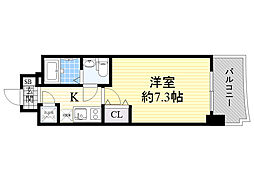 セレニテ京橋クレア 1Kの間取図画像