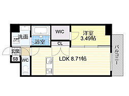 サムティ京橋Clear 1LDKの間取図画像