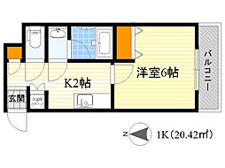 マキシ 1Kの間取図画像
