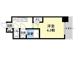エスリード京橋グランツ 1Kの間取図画像