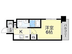 エスリード京橋ノースプレイス 1Kの間取図画像