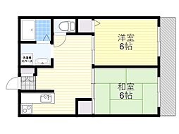 GM今津南 2DKの間取図画像