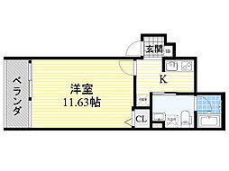 フィノ森小路 1Kの間取図画像