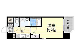 エスリード京橋アミュゼ 1Kの間取図画像