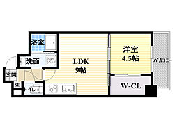 ラ・フォルム天満橋イースト 1LDKの間取図画像