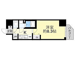 ソルテラス都島本通 1Kの間取図画像