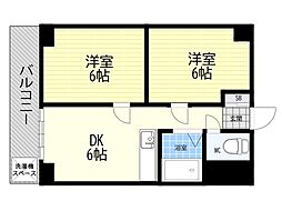雅叙園ハイツ 2LDKの間取図画像