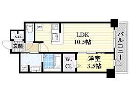 ClaireForesta 1LDKの間取図画像