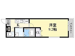 フジパレス横堤3番館 1Kの間取図画像