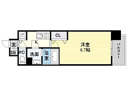 サムティ都島North 1Kの間取図画像