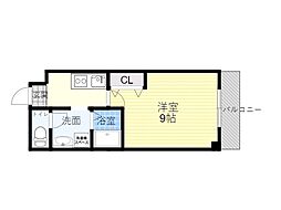 ヴィラペントハウス京橋4 1Kの間取図画像