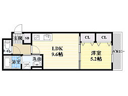 ラモーナ諸口 1LDKの間取図画像