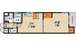 カサデラフェリシダ 1DKの間取図画像