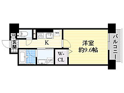 京橋イーストガーデン 1Kの間取図画像