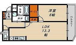 メゾンドファミーユ鶴見緑地公園1 1LDKの間取図画像
