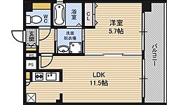 レークス大阪城イースト 1LDKの間取図画像