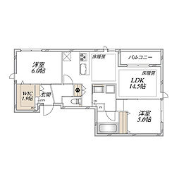 レジデンス北梅田 2LDKの間取図画像