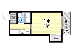 プチハイツタナカ 1Kの間取図画像