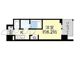 エスリード ザ・フォルテス大阪 1Kの間取図画像