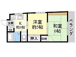 三井ビル 2Kの間取図画像