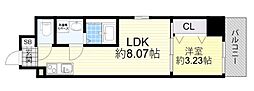 コートエスト都島 1LDKの間取図画像