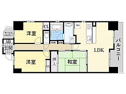 レジディア都島1 3LDKの間取図画像