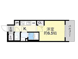 プレサンス桜ノ宮イーサリアル 1Kの間取図画像