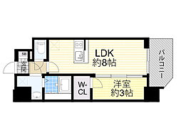 エスリード大阪城EAST 1LDKの間取図画像