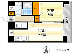 ウィンズコート今福西 1LDKの間取図画像