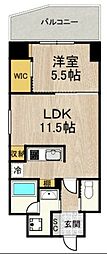 ONEOONE内代 1LDKの間取図画像