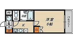エムロード都島 1Kの間取図画像