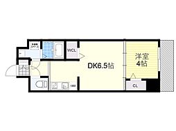 ハイフェンス京橋 1DKの間取図画像