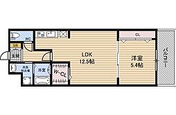 ハイフェンス京橋 1LDKの間取図画像