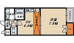 ピノイースト 1DKの間取図画像