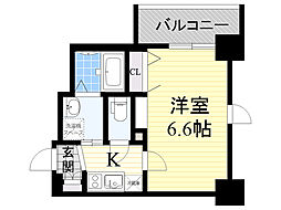 アドバンス大阪城北ルミウス 1Kの間取図画像