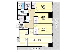 エスリード長堀タワー 3LDKの間取図画像