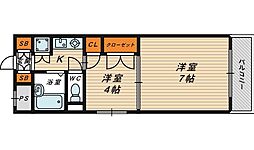 楠青山ビル別館 2Kの間取図画像