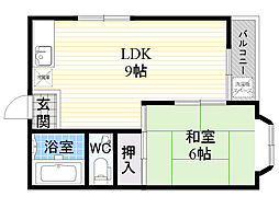 スティックレジデンス永田 1LDKの間取図画像