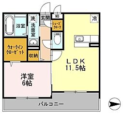 トロアモリール 1LDKの間取図画像