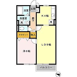 ボナール2 1LDKの間取図画像