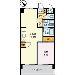 アーバンハイツ土志田 1LDKの間取図画像