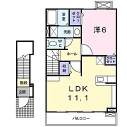 アマデウス・ハウス 1LDKの間取図画像