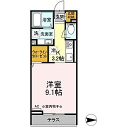 ルミエール本厚木 1Kの間取図画像