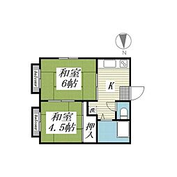 ビラK&M 2Kの間取図画像