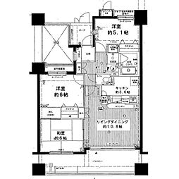 エクセル本厚木 3LDKの間取図画像