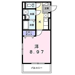 さくらテラス 1Kの間取図画像