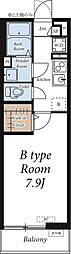 クレインハイツ林間 1Kの間取図画像