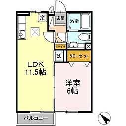 セピアコート 1LDKの間取図画像